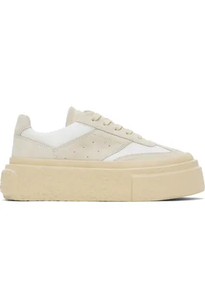 Maison Margiela Baskets Gambetta blanc et beige à laçage et à plateforme
