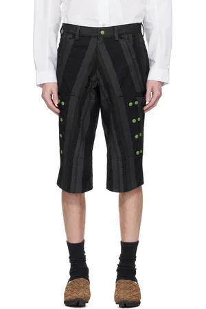 Kiko Kostadinov Short noir et vert à boutons-pression - Inex