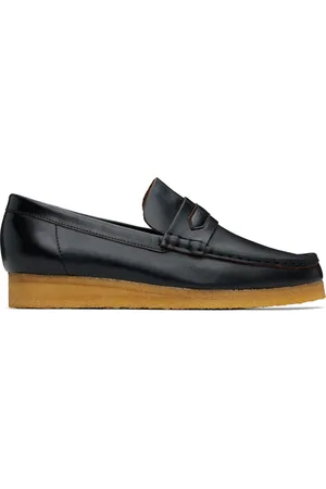 Clarks Flâneurs à plastron Wallabee noirs