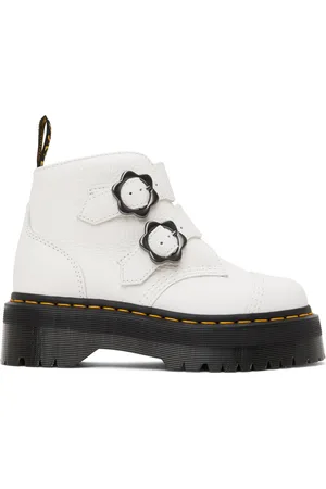 Dr. Martens Bottes Devon Flower blanches à plateforme