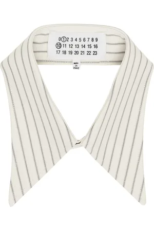 Maison Margiela Col blanc cassé et gris à rayures