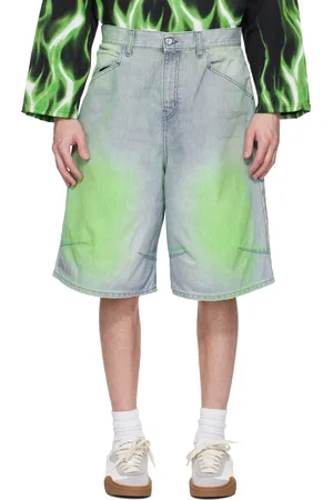 PDF Short hauteur genou bleu et vert en denim