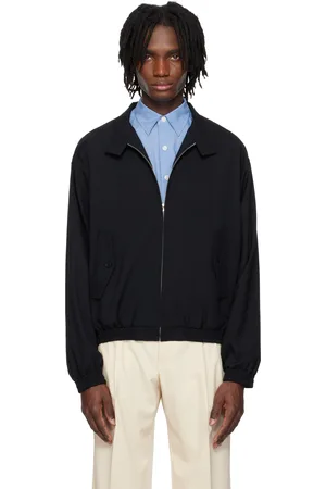 Auralee Blouson noir en laine froide superfine