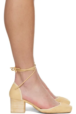 LEMAIRE Chaussures de style ballerine Micro jaunes à talon de 55 mm