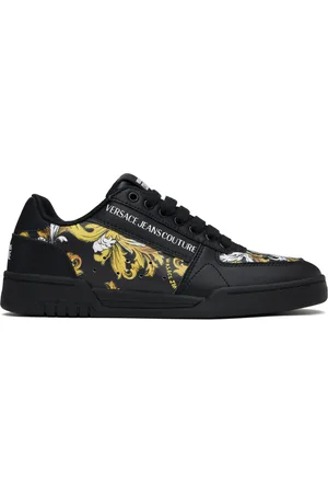 VERSACE Baskets Brooklyn noires à motif Outline Barocco