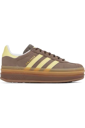 adidas Baskets Gazelle brun et jaune à plateforme