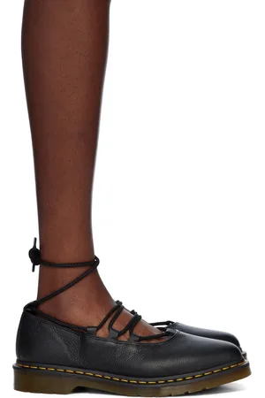 Dr. Martens Flâneurs de style ballerine Elphie II noirs en cuir Virginia