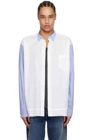 AMBUSH Chemise étagée blanc et bleu