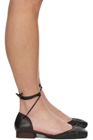 LEMAIRE Sandales de style ballerine Micro brunes à talon
