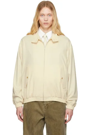 Auralee Blouson beige en laine froide superfine à glissière