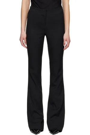 Entire Studios Pantalon ajusté et évasé noir en laine