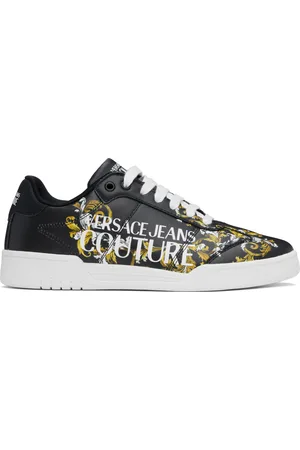 VERSACE Baskets Brooklyn noir et doré à motif Barocco