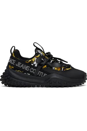 VERSACE Baskets Hyber noir et doré à motif Outline Barocco