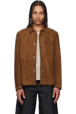 Coor Blouson aviateur brun en suède refendu