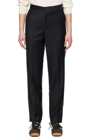 Carter Young Pantalon Flat Front bleu marine