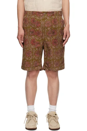 ENGINEERED GARMENTS Short bourgogne kaki et bourgogne en velours côtelé