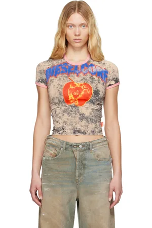 Diesel T-shirt écourté Uncuties-Q1 gris