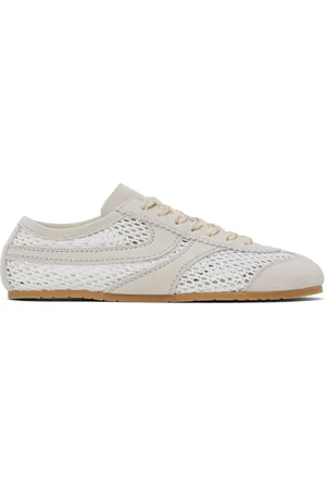 DRIES VAN NOTEN Baskets blanc et beige en suède