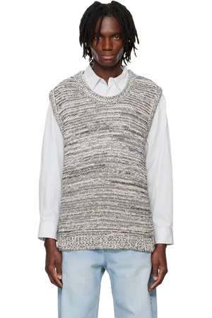 SYSTEM Gilet marbré noir et blanc