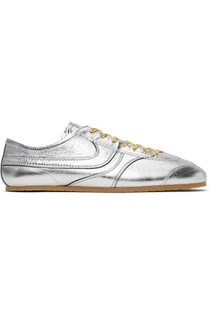 DRIES VAN NOTEN Baskets argentées en cuir
