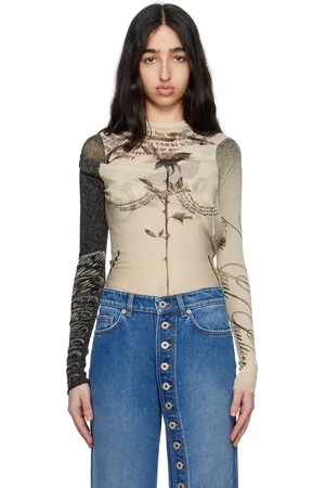 Jean Paul Gaultier Justaucorps beige à images d