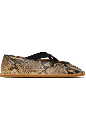 DRIES VAN NOTEN Flâneurs beige et noir en cuir