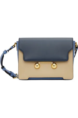 Marni Moyen sac bleu et beige en cuir - Trunkaroo