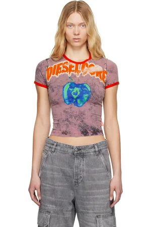 Diesel T-shirt écourté Uncuties-Q1 mauve
