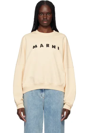 Marni Pull molletonné beige à col ras du cou