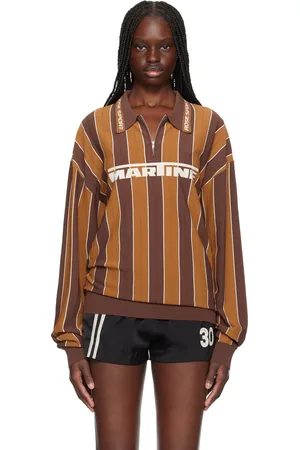 MARTINE ROSE Polo brun à logo