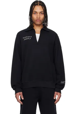 Moncler Pull molletonné noir en coton à glissière - Moncler x FRGMT Hiroshi Fujiwara