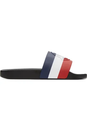 Moncler Sandales à enfiler Basile noires à rayures