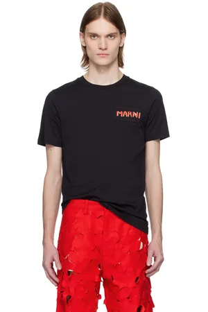 Marni T-shirt noir à col ras du cou
