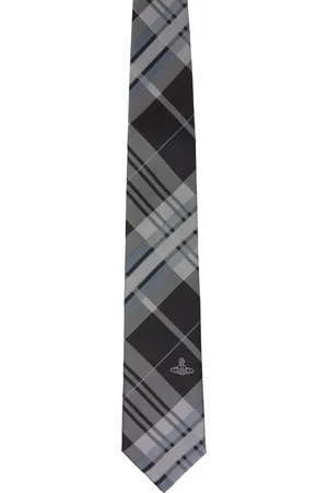 Vivienne Westwood Cravate noir et gris à motif tartan