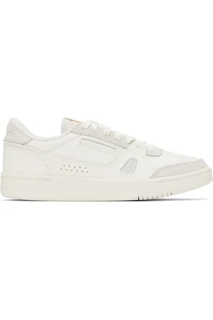 Reebok Baskets de court blanc et gris en cuir