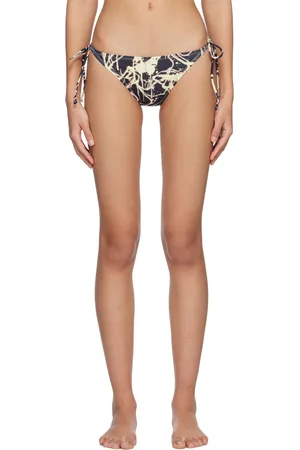 lesugiatelier Culotte de bikini noire à motif graphique