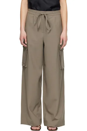 Rohe Pantalon cargo façon tailleur taupe