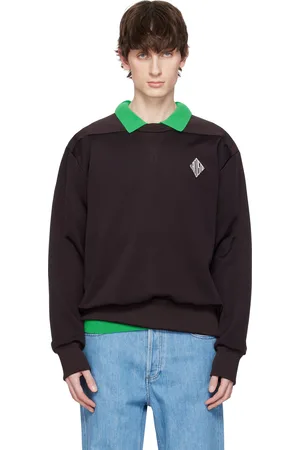 Lacoste Pull molletonné brun à écussons - Runway