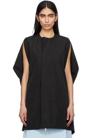 LII Gilet ample noir en taffetas double face