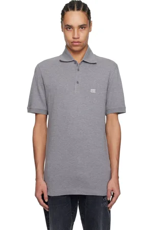 Dolce & Gabbana Polo gris en coton à plaque à logo - DNA