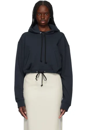 Comme des Garçons Pull à capuche bleu marine en coton - Back Pile