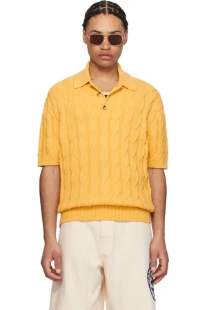 Drôle de Monsieur Polo jaune en tricot câblé