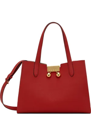 Marni Petit cabas rouge en cuir - Trunkaroo