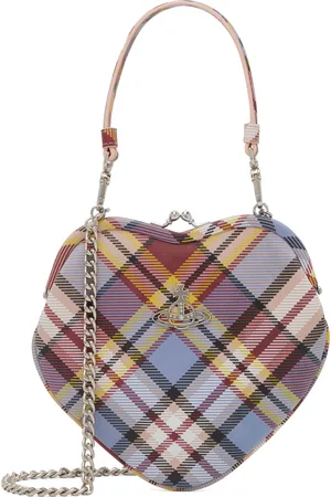 Vivienne Westwood Sac en forme de cœur Belle multicolore en nubuck à monture de bourse et à motif tartan