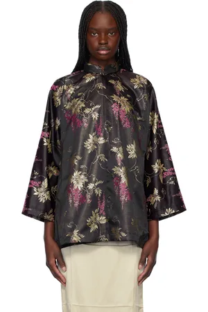 Comme des Garçons Chemise noire à motif en jacquard