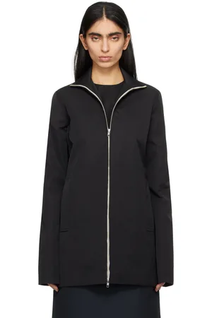 LII Blouson étroit noir à col montant