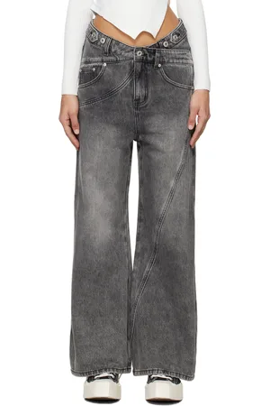 Feng Chen Wang Jean gris à taille décentrée