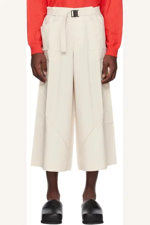 Issey Miyake Pantalon Edge blanc cassé