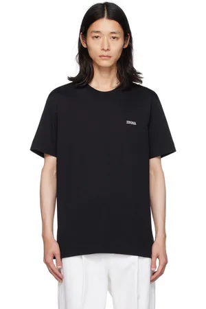 Ermenegildo Zegna T-shirt noir à logo brodé