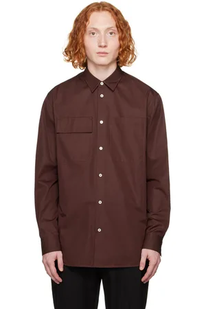 Jil Sander Chemise bourgogne à poches